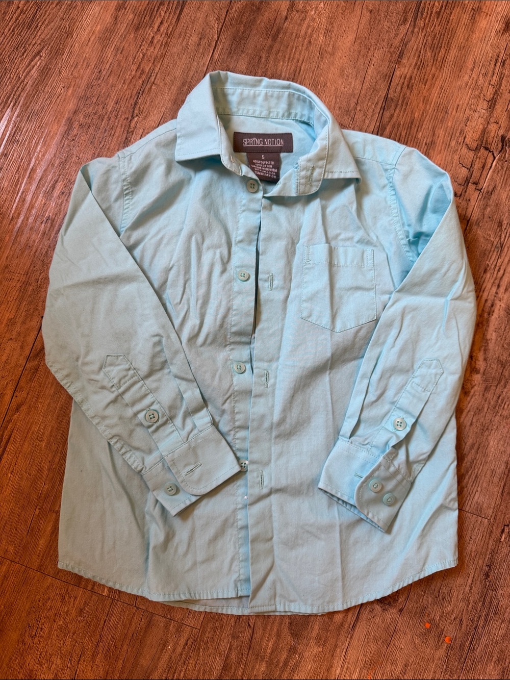 Spring Notion Boys' Aqua Long-Sleeve Button-Down Shirt
